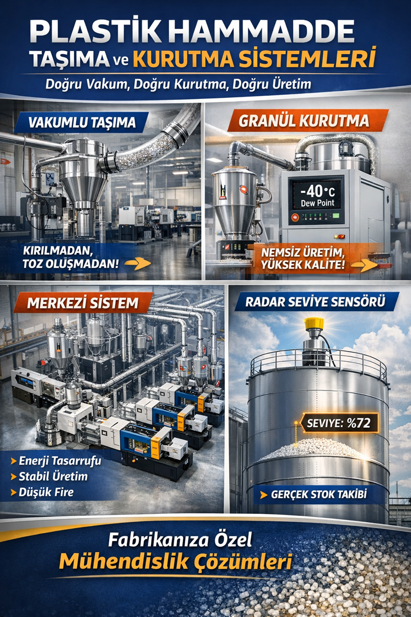 Plastik Hammadde Taşıma Sistemleri – Doğru Vakum, Doğru Kurutma, Doğru Üretim